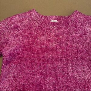 Bar III Tinsel Magenta Fuchsia Crew Neck Sweater